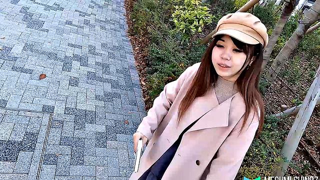 Cute and sexy Megumi Shinozaki is a babysitter, and now a porn model