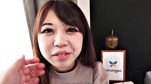 Cute and sexy Megumi Shinozaki is a babysitter, and now a porn model