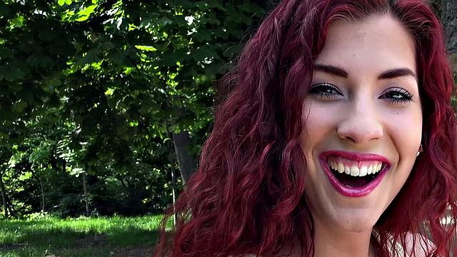 Curly-Haired Euro Babe Begs for It