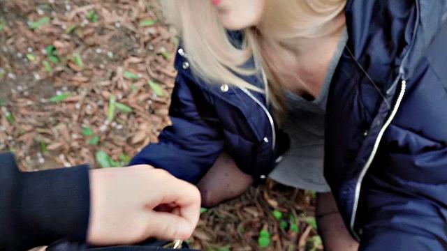 A blonde nerd take it like a champ in public - POV fucking in high heels and glasses!