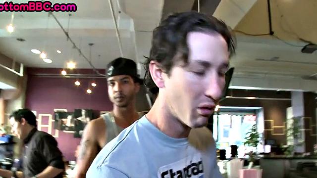 Ebony picked up amateur public fucked by white top