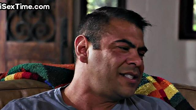 Big-titted bisex babe sucks cock and gets in 3way