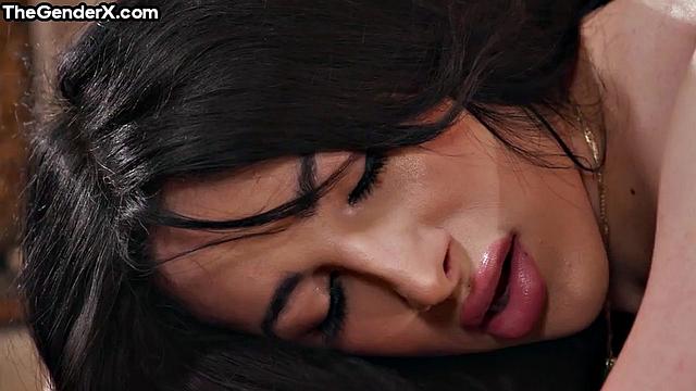 Cockhungry Trans riding lovers dick