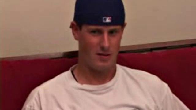 Young Maxx Wood works his cock under his shorts and then pulls it out to lube up. He strokes with determination, edging himself a few times, before covering his naked body in a splattering of warm cum.