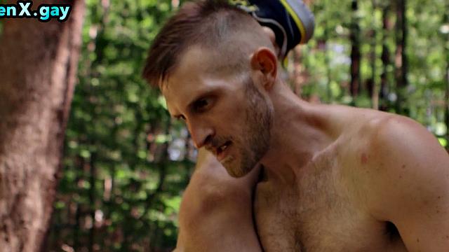 Dreamy jock throat lumberjack be4 barebacking outdoor