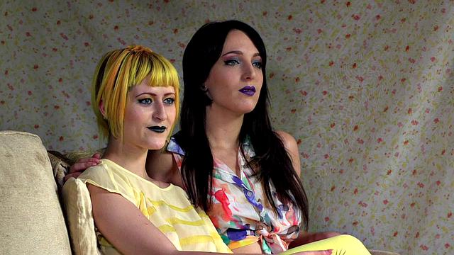 Public slut toyed outdoors by dominators in threesome