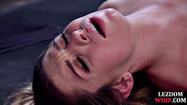 Hardtied slut dildofucked by femdom