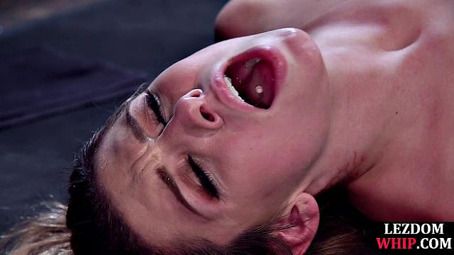 Hardtied slut dildofucked by femdom