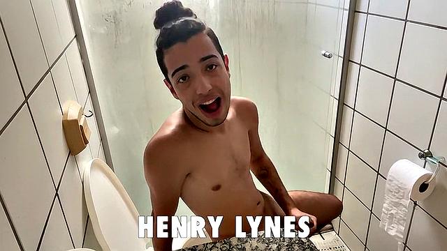 henry lynes strokes his cock for the camera and shows off his thick load