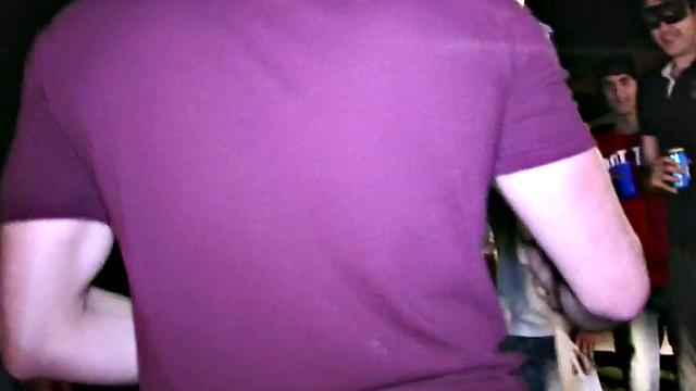 Blindfolded studs hazed in HJ 3some outdoors for frat