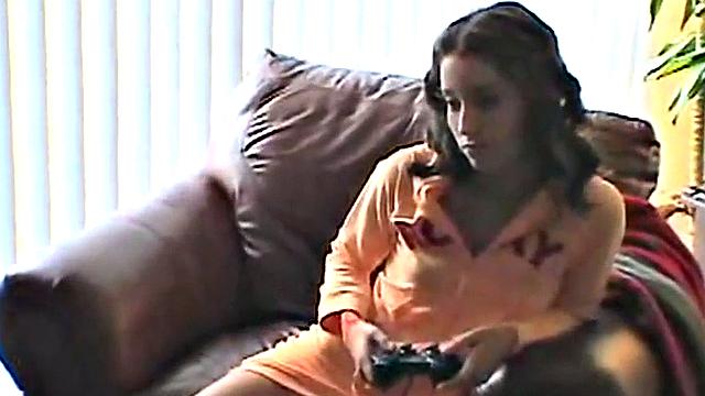 Striptease teen fondles her pussy