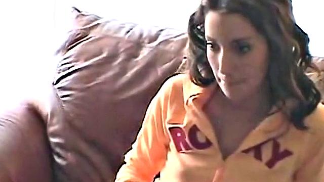 Striptease teen fondles her pussy