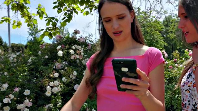 Watch this kinky teenie get her tight ass pounded in reverse cowgirl while wearing a t-shirt and sneakers outdoors