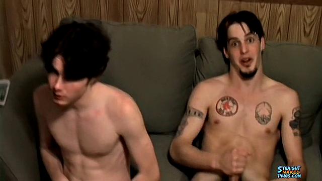 Axel and Billy stroke it side by side and pretend they're not that into each other