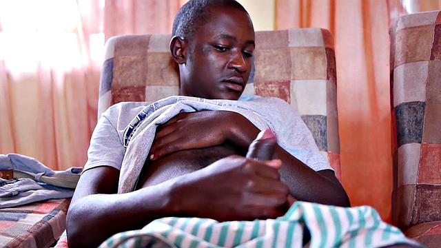 Slim Nubian rides shaft after erotic foreplay