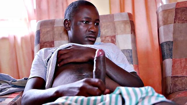 Slim Nubian rides shaft after erotic foreplay