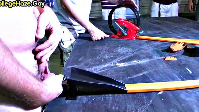 Real stud analpounded for frat after receiving rimjob