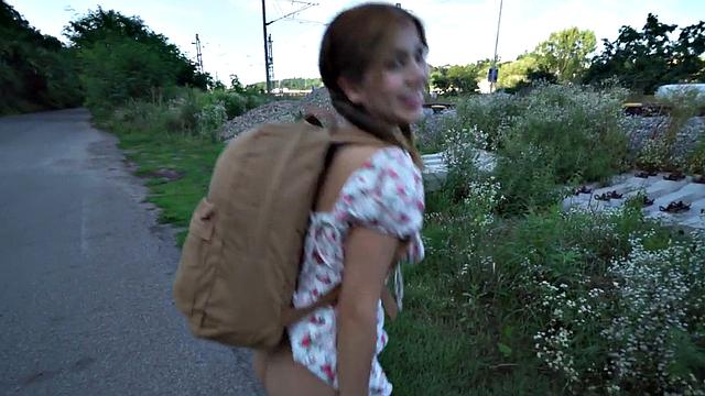 21yo Latina POV fucked outdoors for cash after casting