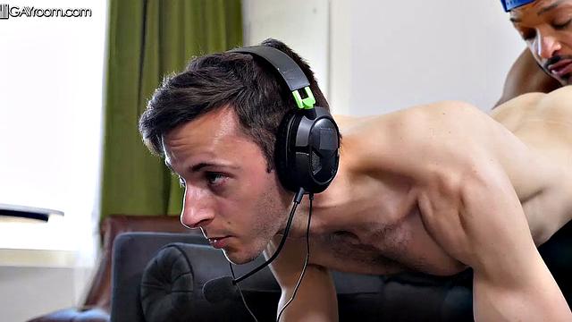 no cash, no food, but at least the dick is free - gamer finds out his joystick isn't the only thing getting a workout