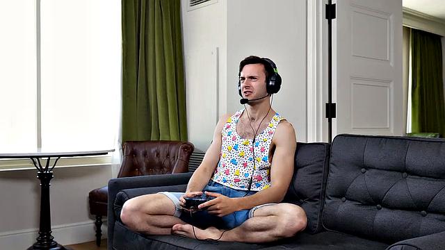 no cash, no food, but at least the dick is free - gamer finds out his joystick isn't the only thing getting a workout