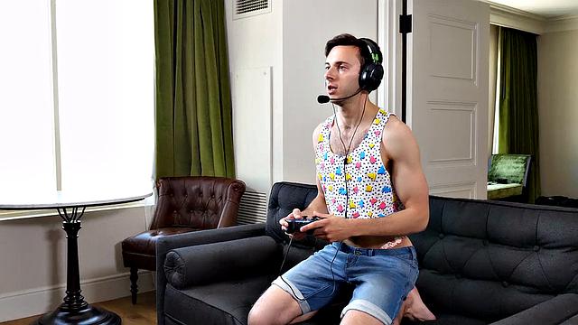 no cash, no food, but at least the dick is free - gamer finds out his joystick isn't the only thing getting a workout