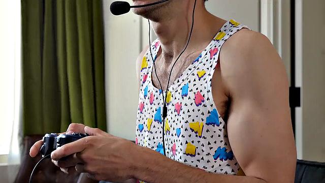 no cash, no food, but at least the dick is free - gamer finds out his joystick isn't the only thing getting a workout