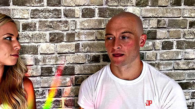 Aidra & Zac take turns deepthroating and riding in reverse cowgirl on the living room sofa