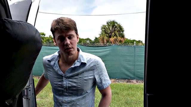 Real straight guy picked up to fuck in van till facial