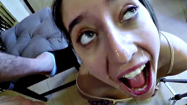 A kinky teen with a skirt give a better lesson with her mouth and cock