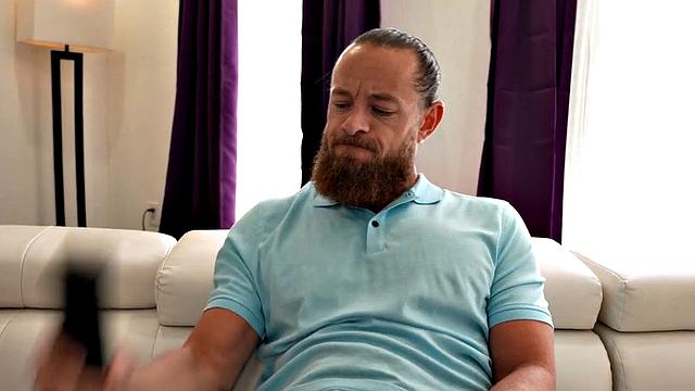 Throating MILF drilled by big white cock in doggystyle