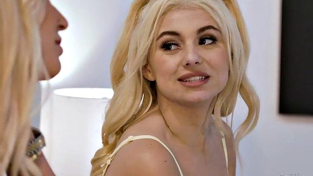 21yo les with pierced nipples licks MILF before scissoring