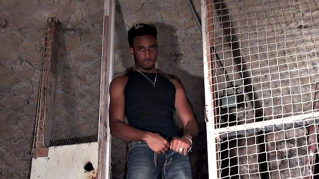 White bottom doggystyled in the asshole by big black cock