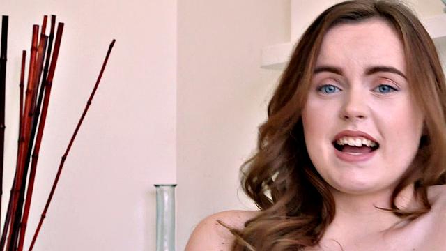 Yee-haw! Eighteen year old cowgirl River shows off her natural tits and round ass.