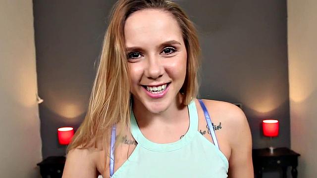 21yo deepthroating chick sucks cock in closeup POV