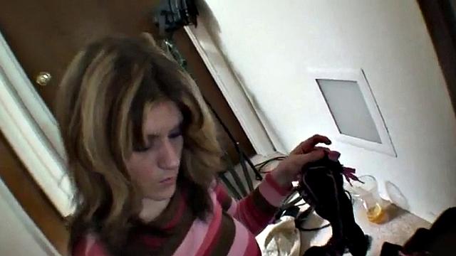 Busty MILF fingering her wet pussy