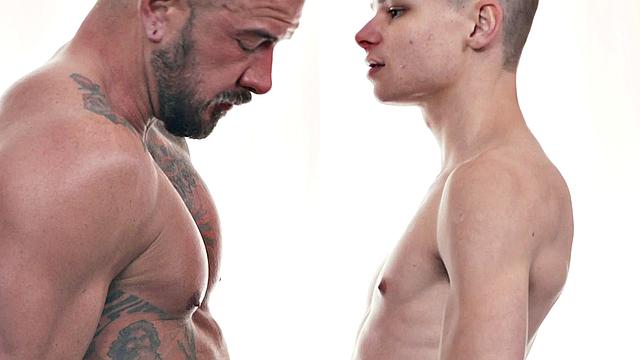 Bottomed inked hunk learns from twunk