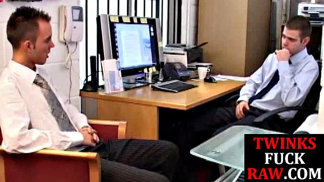 Twink barebacked at job interview