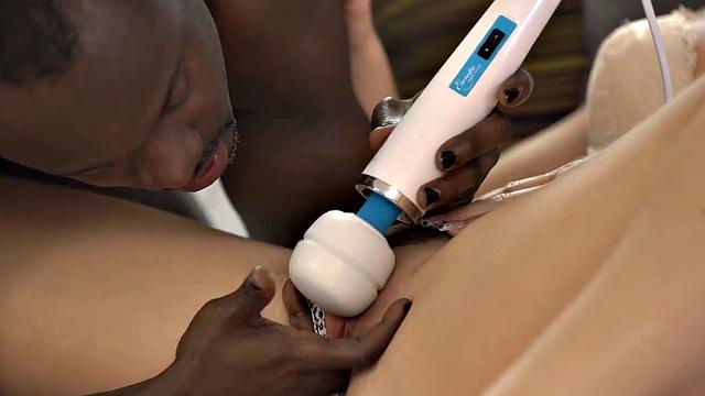 VIP4K. Blonde instead of masturbation enjoys sex with chocolate partner