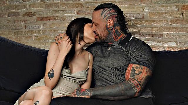 Rock-hard dark-haired ravaged by tattooed beau in hot, mischievous session of HD hump - XXX!