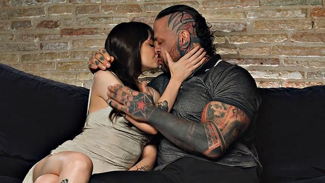 Rock-hard dark-haired ravaged by tattooed beau in hot, mischievous session of HD hump - XXX!