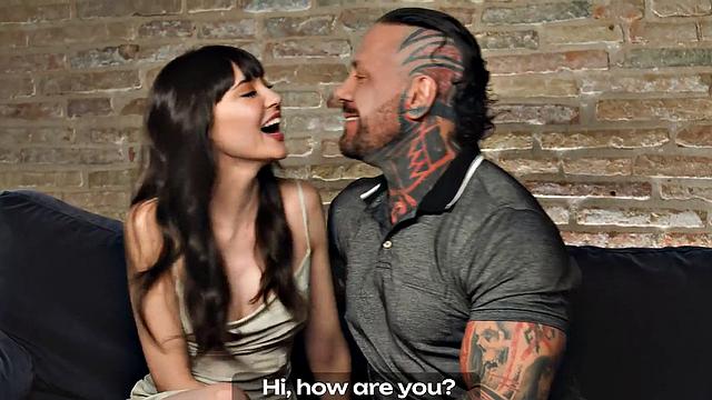 Rock-hard dark-haired ravaged by tattooed beau in hot, mischievous session of HD hump - XXX!