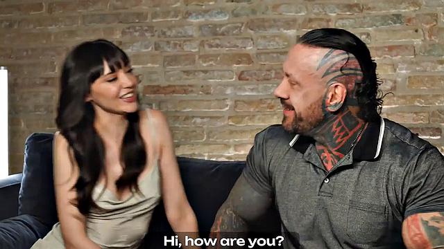 Rock-hard dark-haired ravaged by tattooed beau in hot, mischievous session of HD hump - XXX!