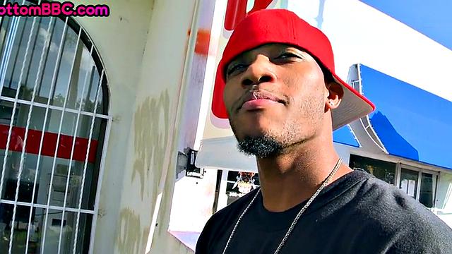 Ebony picked up and gets fucked in ass by white top