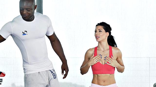 IR anal gym babe banged by black trainer in tight ass