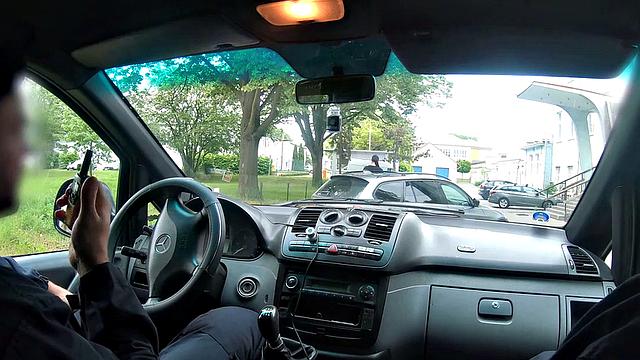 LAW4k. Girl going to steal car but caught and fucked by policemen