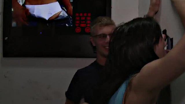 Gloryhole amateur cocksucked by spex gay