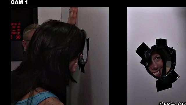 Gloryhole amateur cocksucked by spex gay