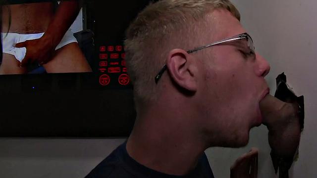 Gloryhole amateur cocksucked by spex gay