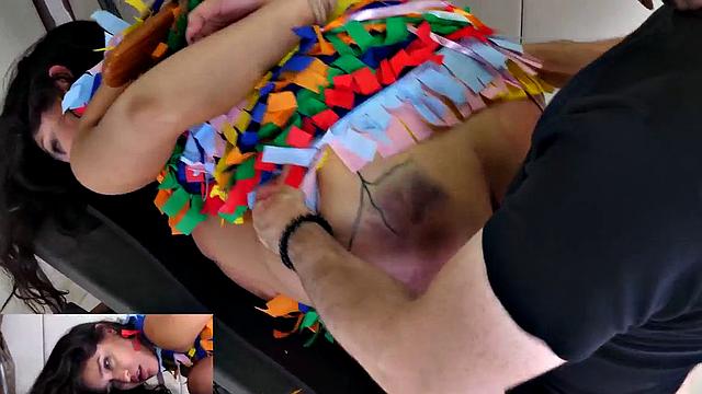 Anally rammed Xaya mouth fucked