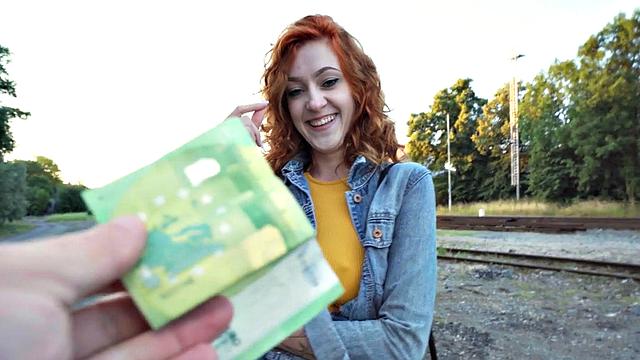 Picked up ginger doggystyled by stranger outdoor